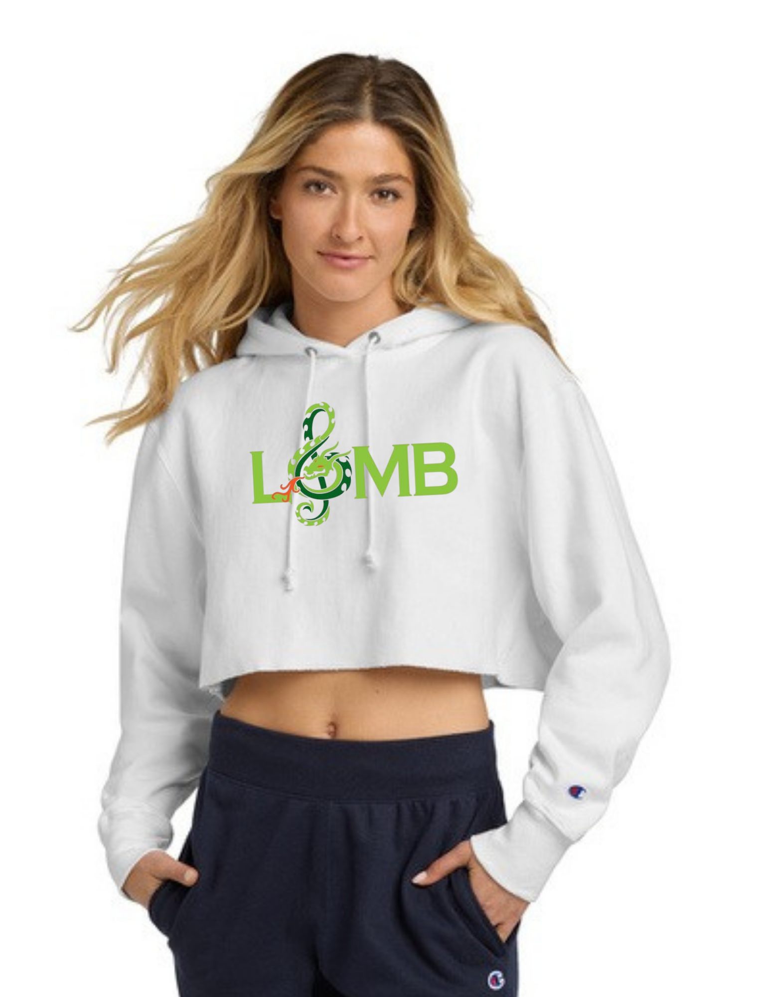 LOMB Champion® Women’s Reverse Weave® Cropped Cut-Off Hooded Sweatshirt