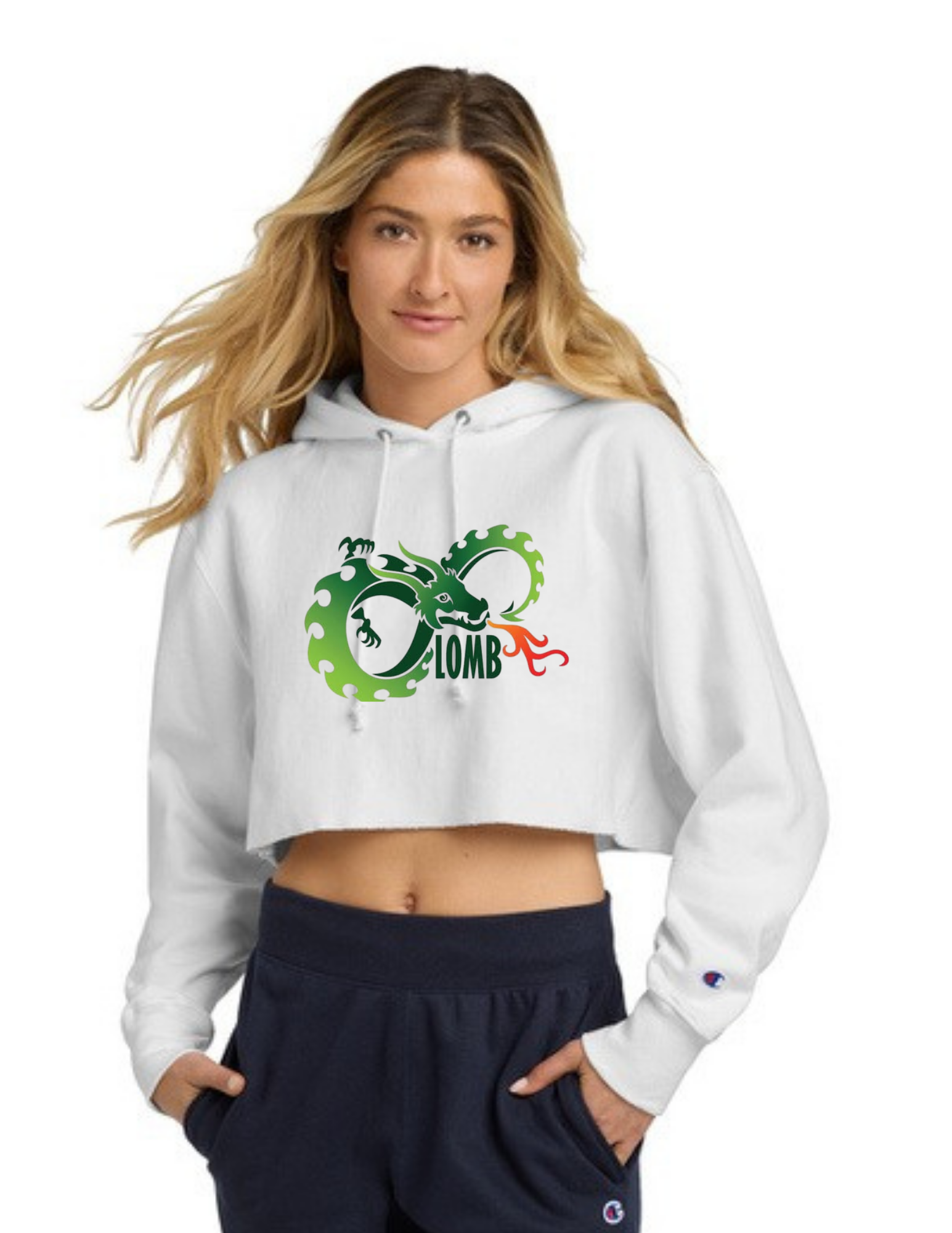 LOMB Champion® Women’s Reverse Weave® Cropped Cut-Off Hooded Sweatshirt