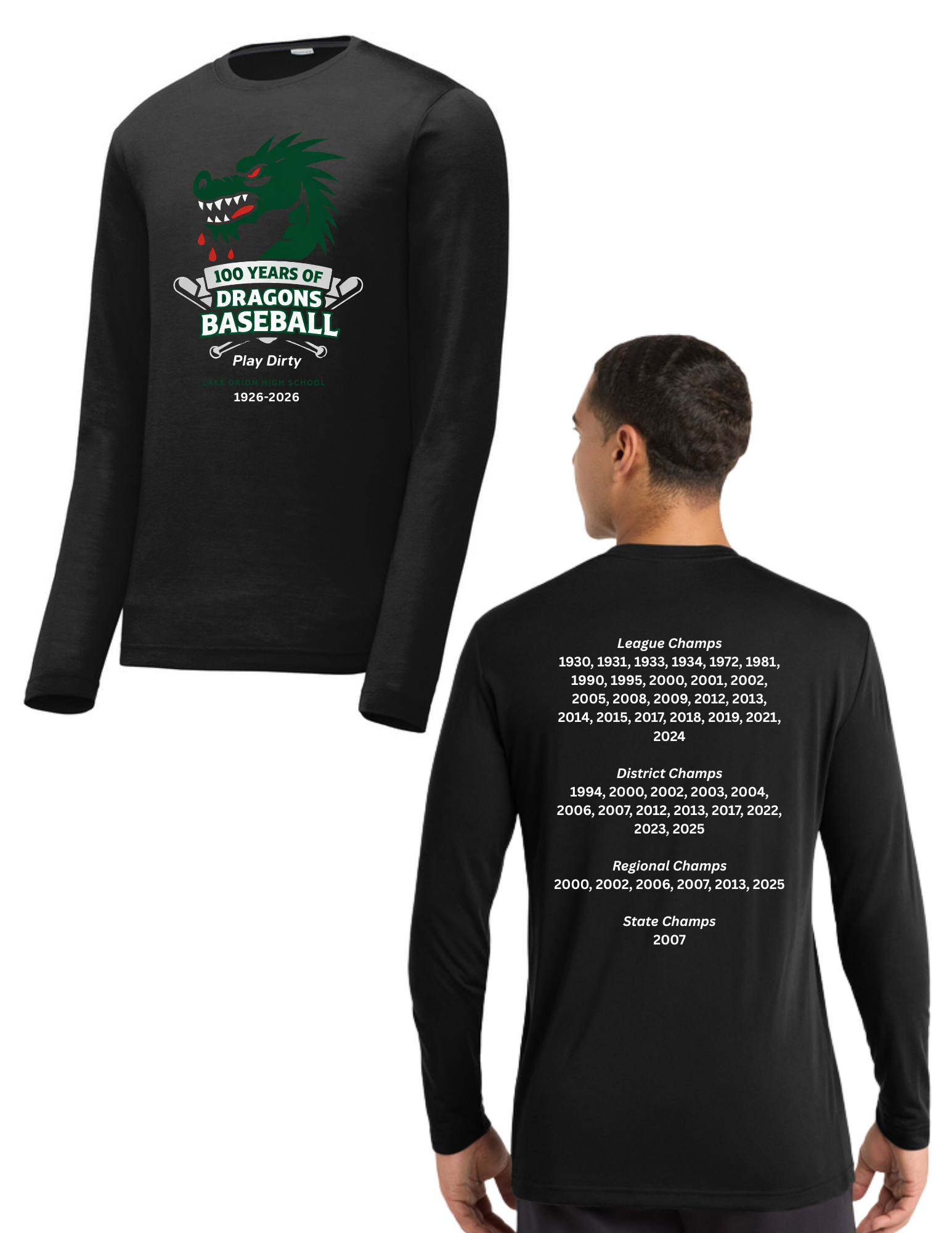 100 Years of Baseball Long Sleeve PosiCharge® Competitor™ Cotton Touch™ Tee