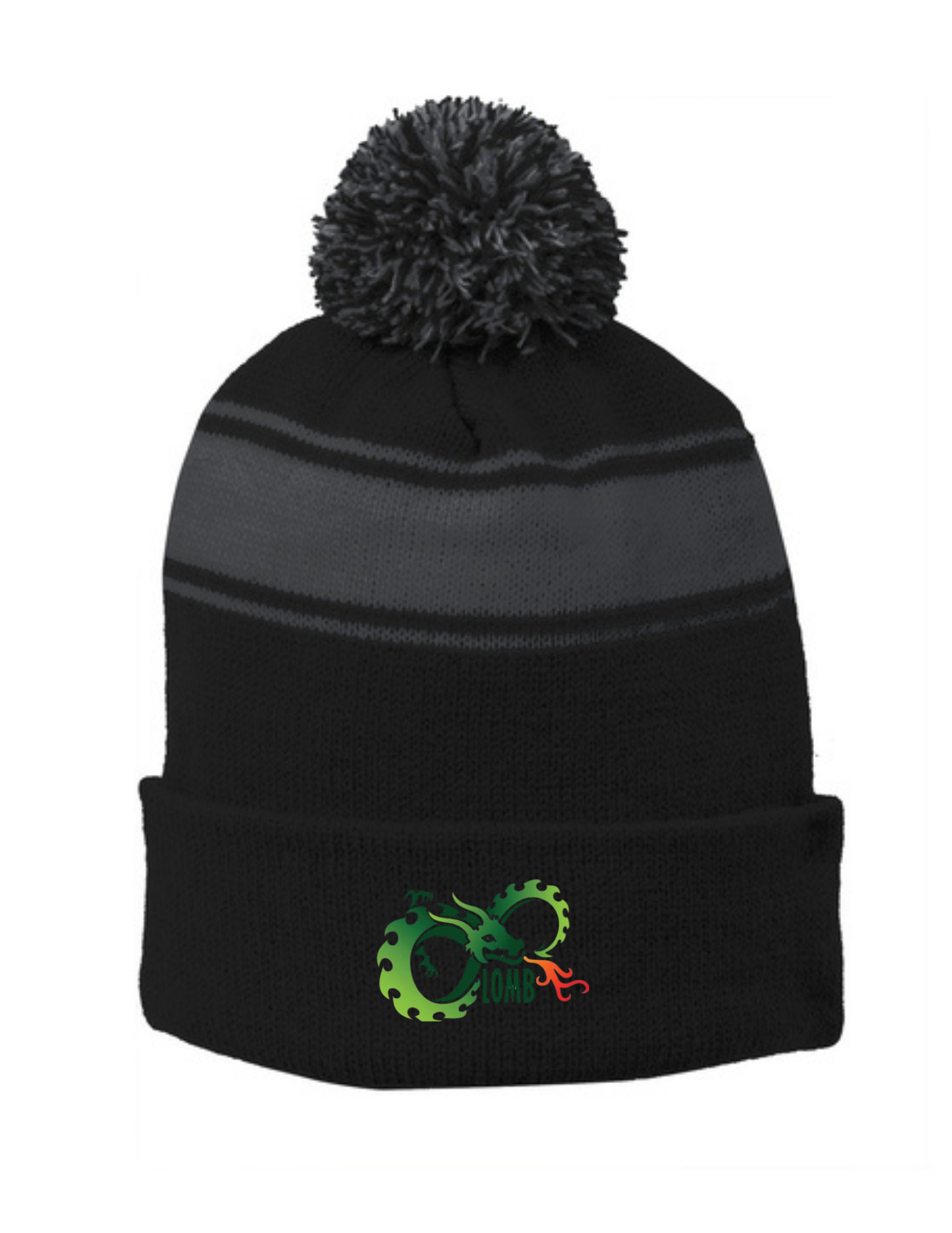 LOMB Stripe Pom Pom Beanie