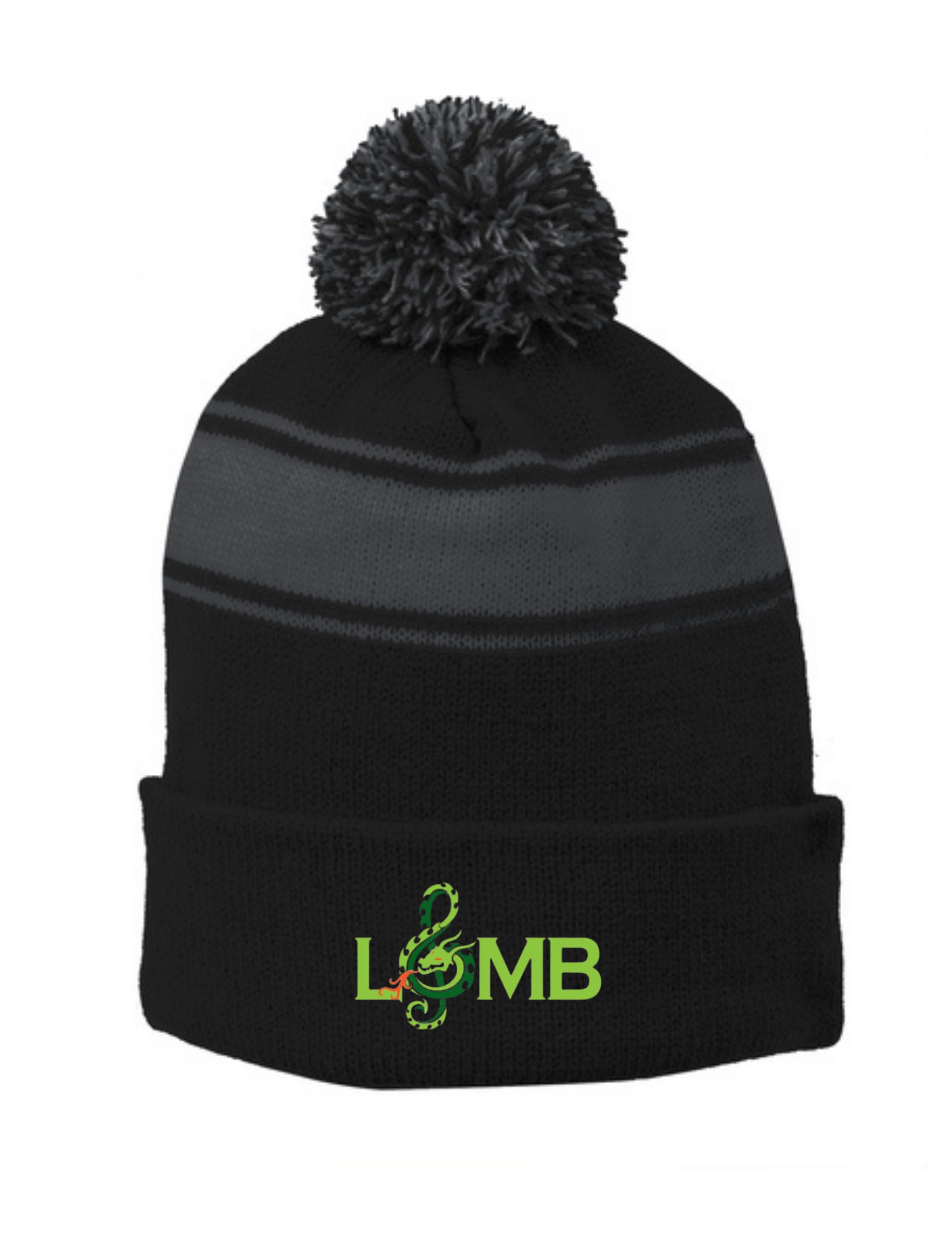 LOMB Stripe Pom Pom Beanie