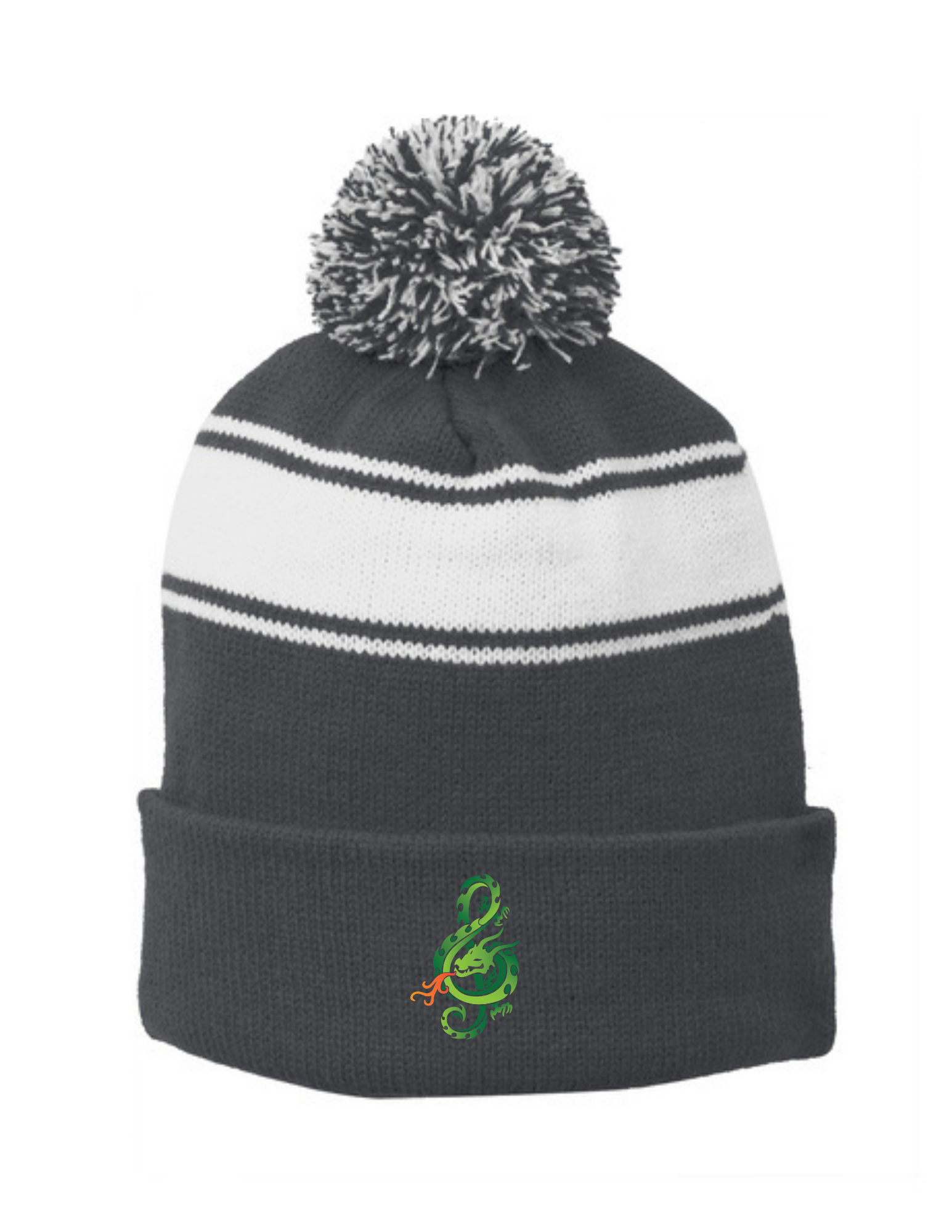 LOMB Stripe Pom Pom Beanie