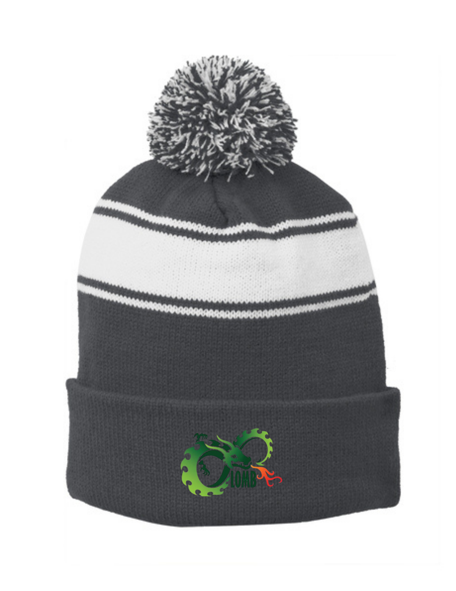 LOMB Stripe Pom Pom Beanie