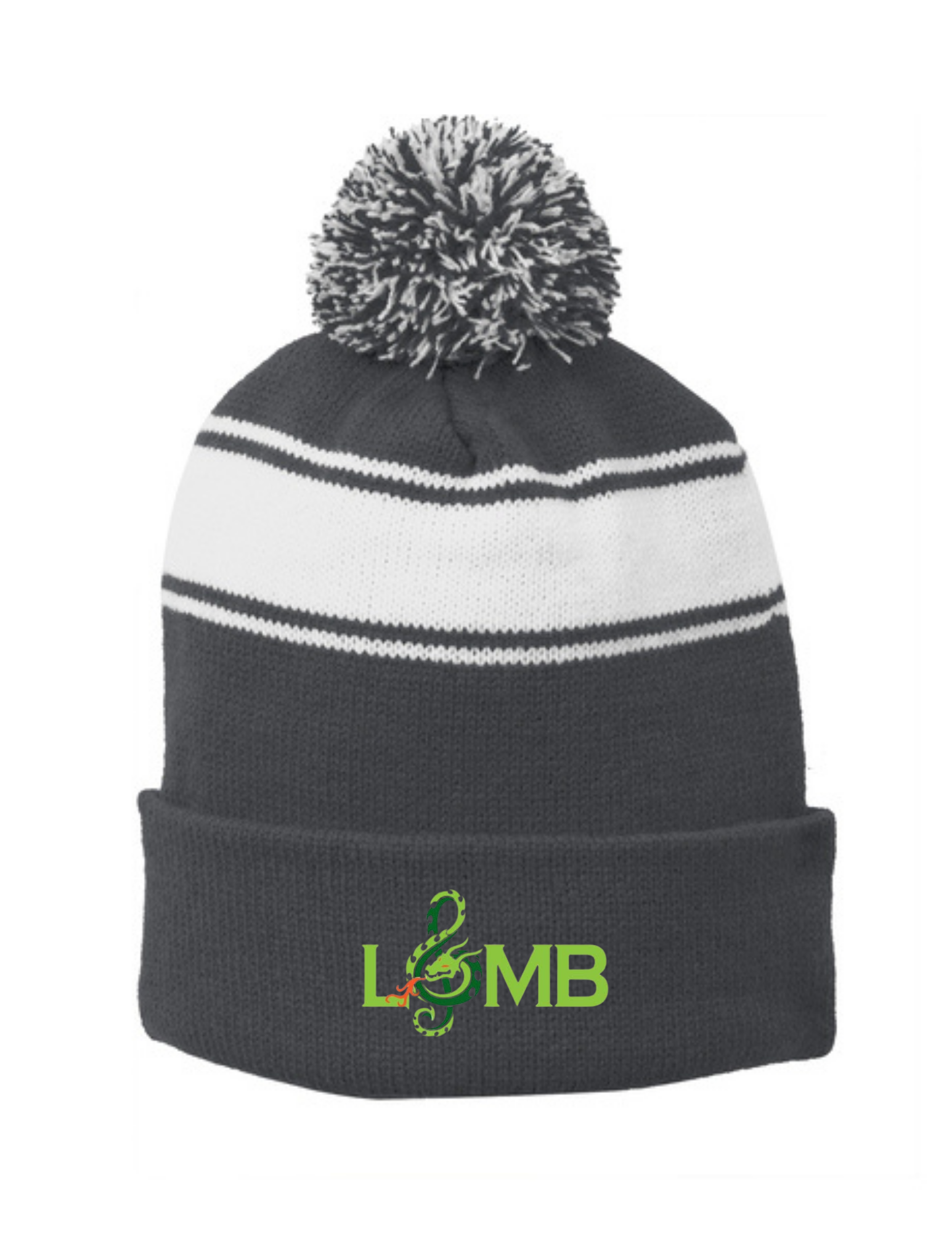 LOMB Stripe Pom Pom Beanie