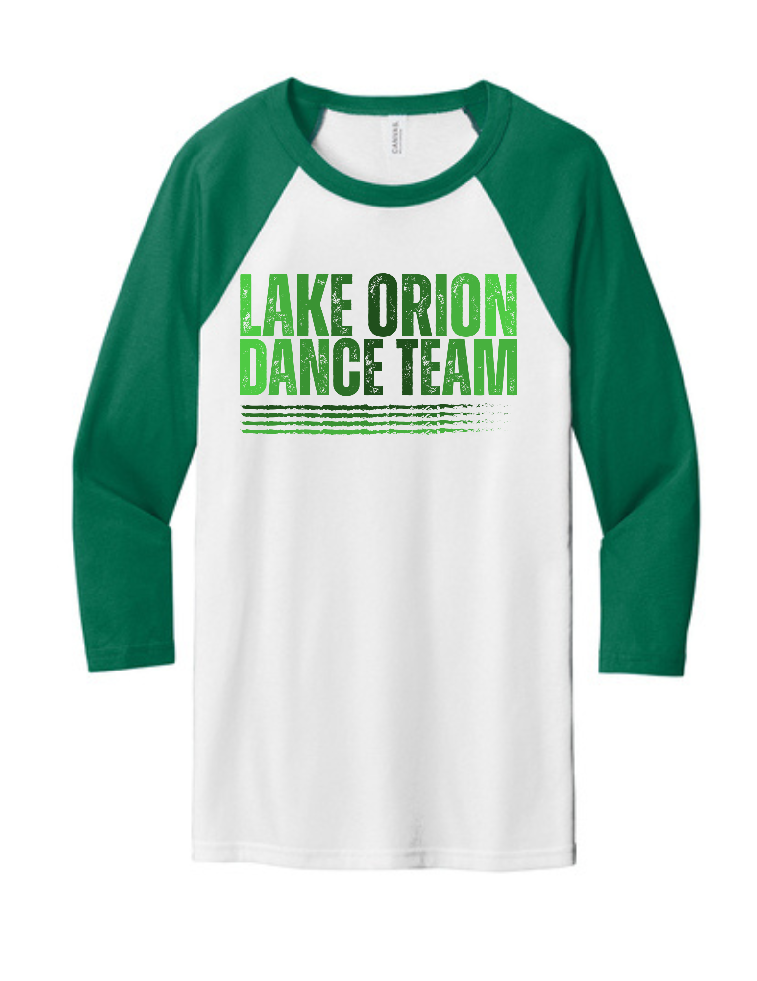 Ombre LO Dance BELLA+CANVAS ® Unisex 3/4-Sleeve Baseball Tee