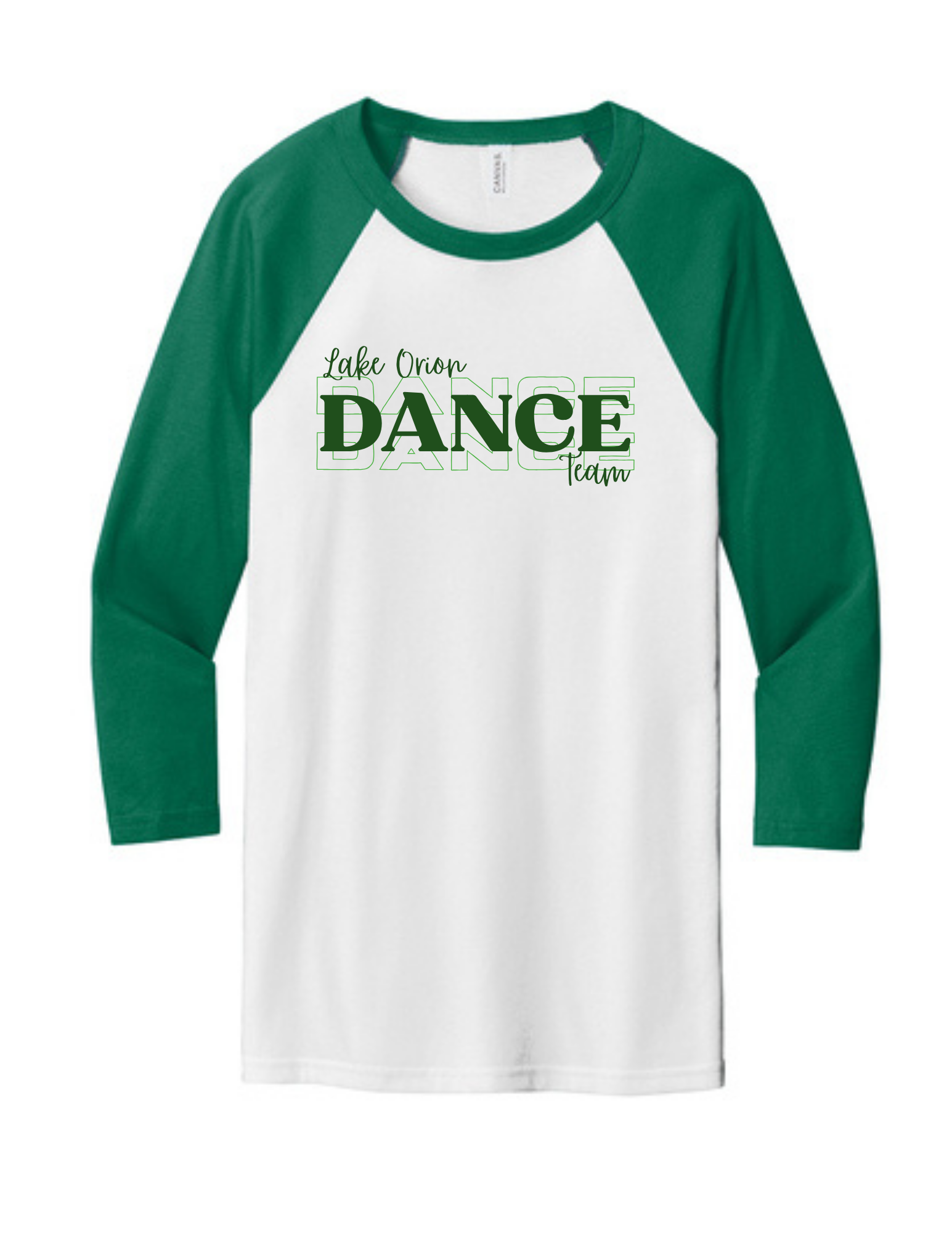 Shadowed Dance Team BELLA+CANVAS ® Unisex 3/4-Sleeve Baseball Tee
