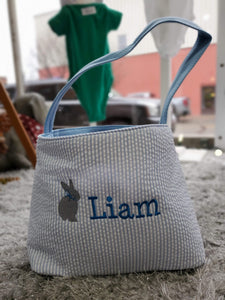 Small Seersucker Easter Basket