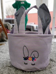 Striped Standing Ears Easter Basket