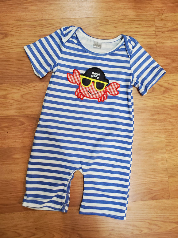 Boys Pirate Crab Romper