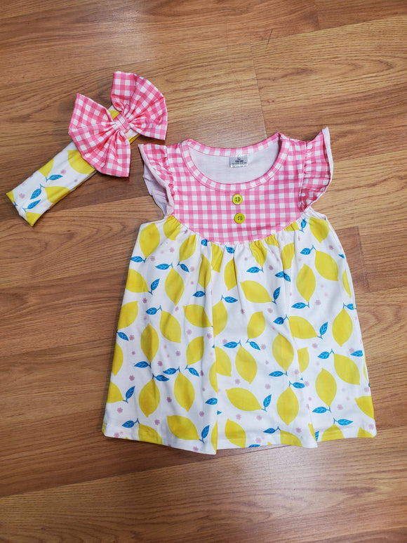 Bright Lemon Dress with Headband