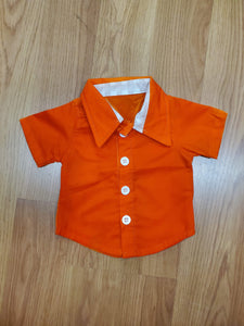 Boys Solid Color Button Up