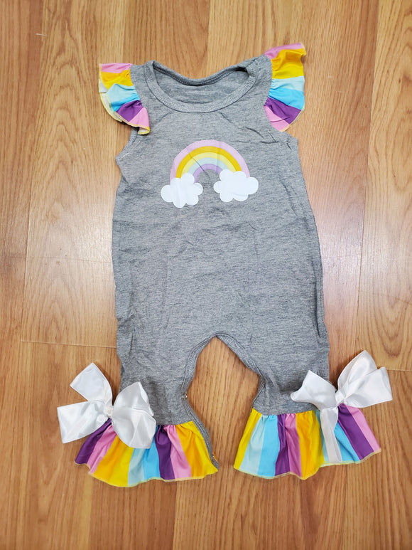 Grey Rainbow Jumper with Ribbon