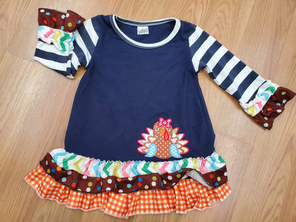 Multi-Print Turkey Applique Dress