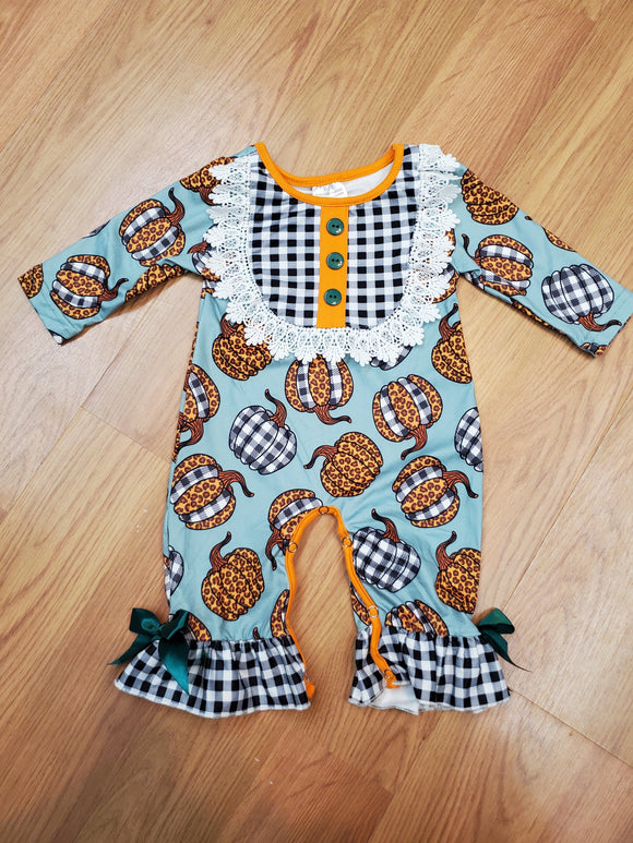 Patchwork Pumpkin Romper