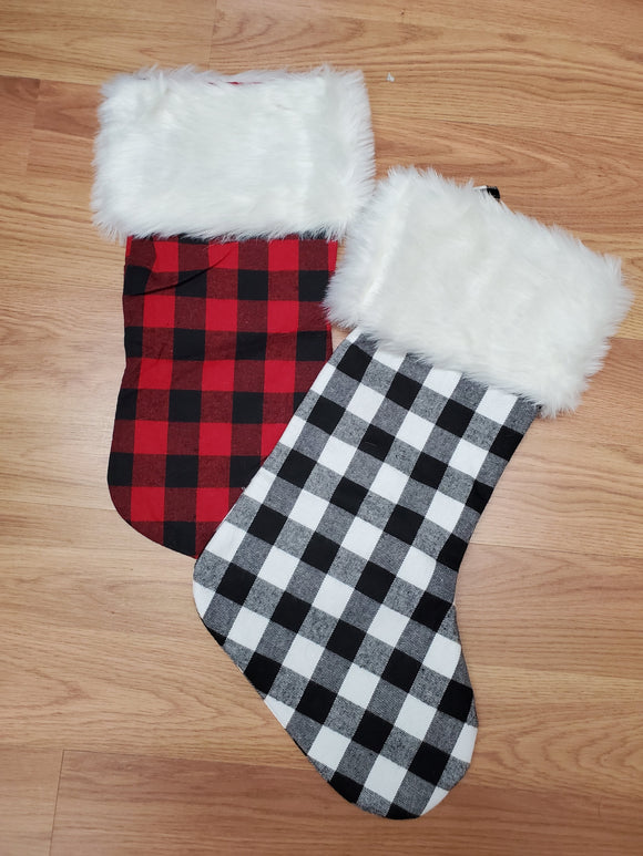 Checkered Fluffy Stockings
