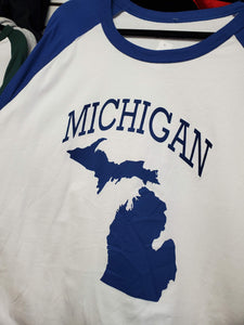 "Michigan" Adult Baseball T-Shirt