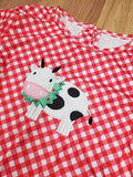 Cow & Wreath Checkered Outfit