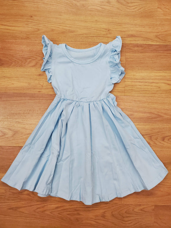 Simple Ruffled Sleeve Dress