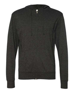 Lightweight Jersey Full-Zip Hooded T-Shirt