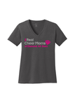 Ladies Core Cotton V-Neck Tee - Diamond Cheer