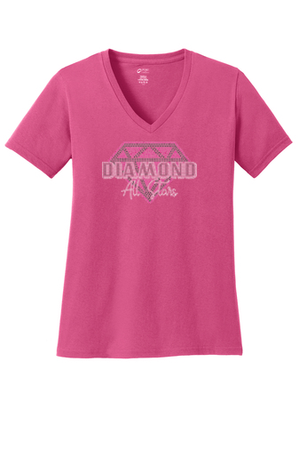 Ladies Core Cotton V-Neck Tee