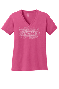 Ladies Core Cotton V-Neck Tee - Diamond Dance