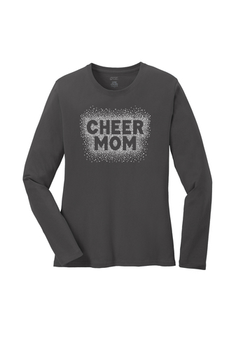 Ladies Long Sleeve Core Cotton Tee - Diamond Cheer