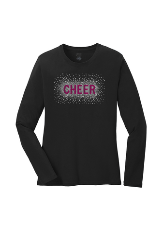 Ladies Long Sleeve Core Cotton Tee - Diamond Cheer