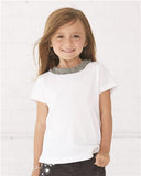 Toddler Girls' Ruffle Neck Fine Jersey Tee