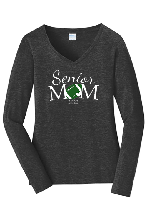 Ladies Long Sleeve Fan Favorite V-Neck Tee - Senior Mom