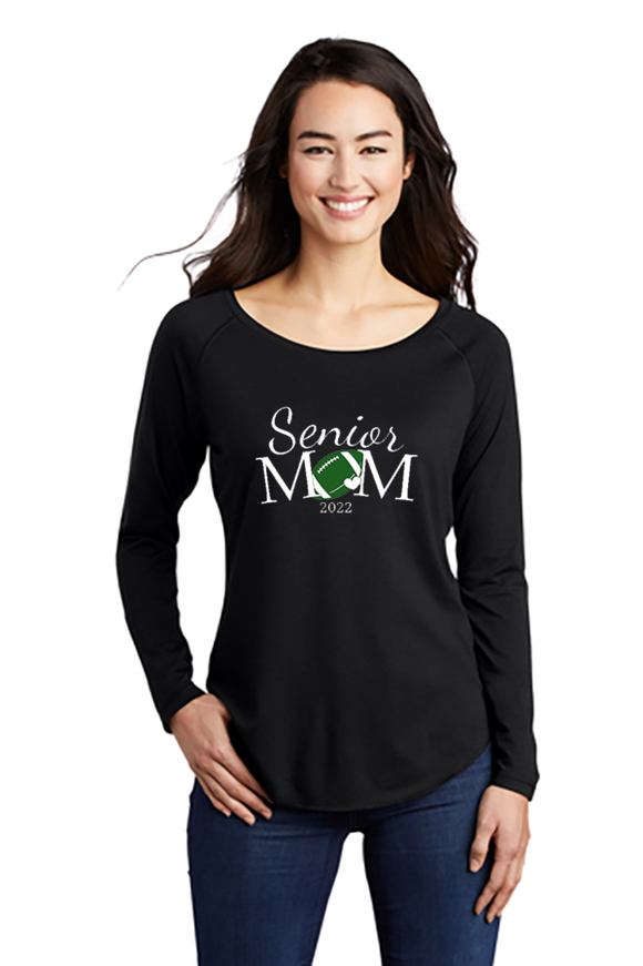 Ladies PosiCharge ® Long Sleeve Tri-Blend Wicking Scoop Neck Raglan Tee - Senior Mom