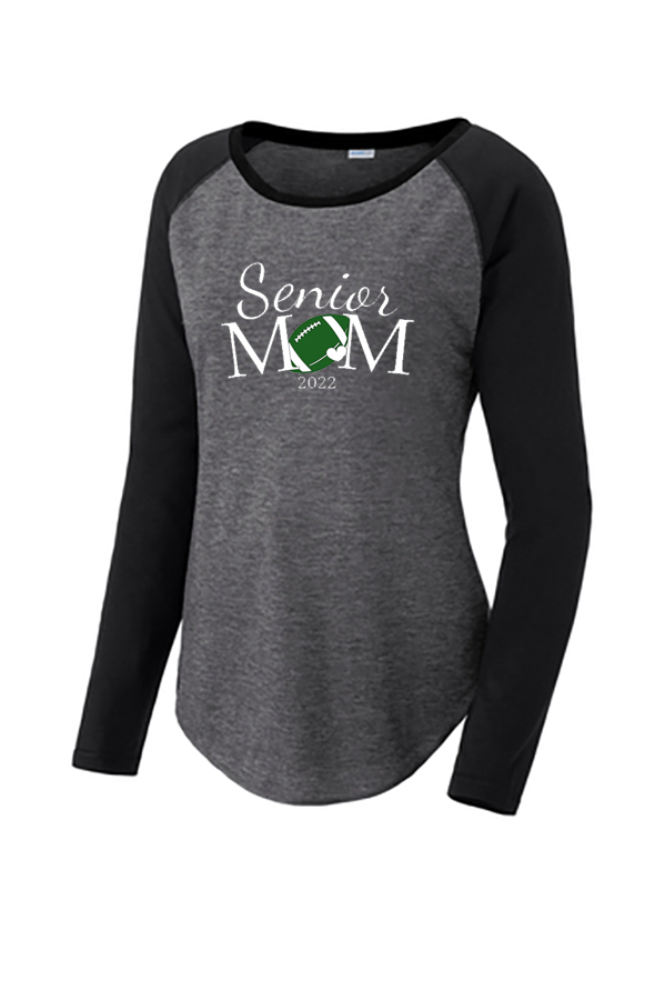 Ladies PosiCharge ® Long Sleeve Tri-Blend Wicking Scoop Neck Raglan Tee - Senior Mom
