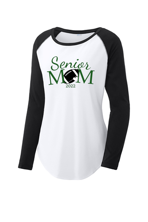Ladies PosiCharge ® Long Sleeve Tri-Blend Wicking Scoop Neck Raglan Tee - Senior Mom