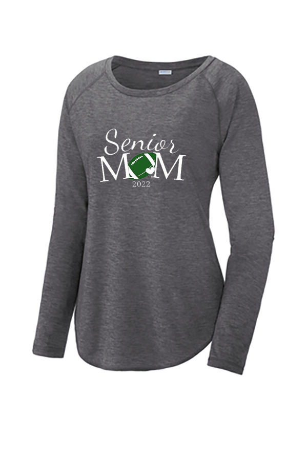 Ladies PosiCharge ® Long Sleeve Tri-Blend Wicking Scoop Neck Raglan Tee - Senior Mom