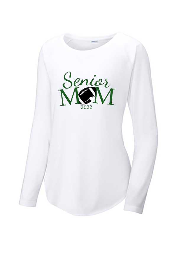 Ladies PosiCharge ® Long Sleeve Tri-Blend Wicking Scoop Neck Raglan Tee - Senior Mom