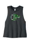 Women's Racerback Cropped Tank - Football Mom