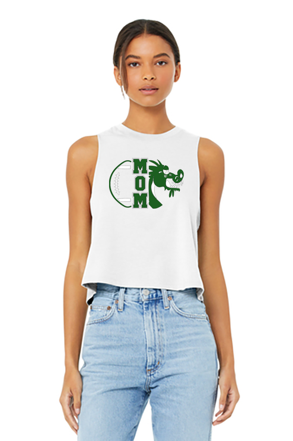 Women's Racerback Cropped Tank - Football Mom