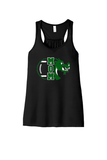 Women's Flowy Racerback Tank - Football Mom