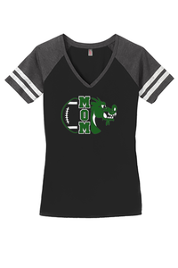 Women's Game V-Neck Tee - Football Mom