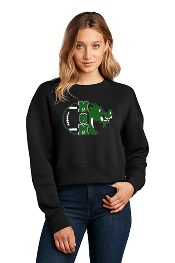 Women's Perfect Weight ® Fleece Cropped Crew - Football Mom