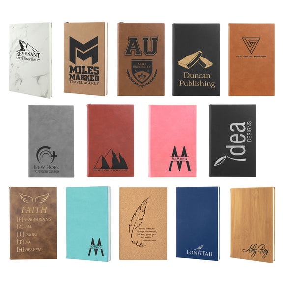 Laserable Leatherette Journal and Cork Journal