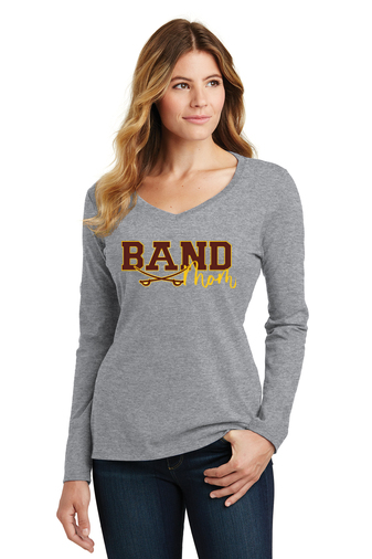 Band Mom Ladies Long Seeve Fan Favorite V-Neck T