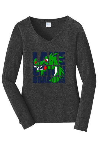 Ladies Long Sleeve Fan Favorite V-Neck Tee - LO Football
