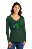 Ladies Long Sleeve Fan Favorite V-Neck Tee - LO Football