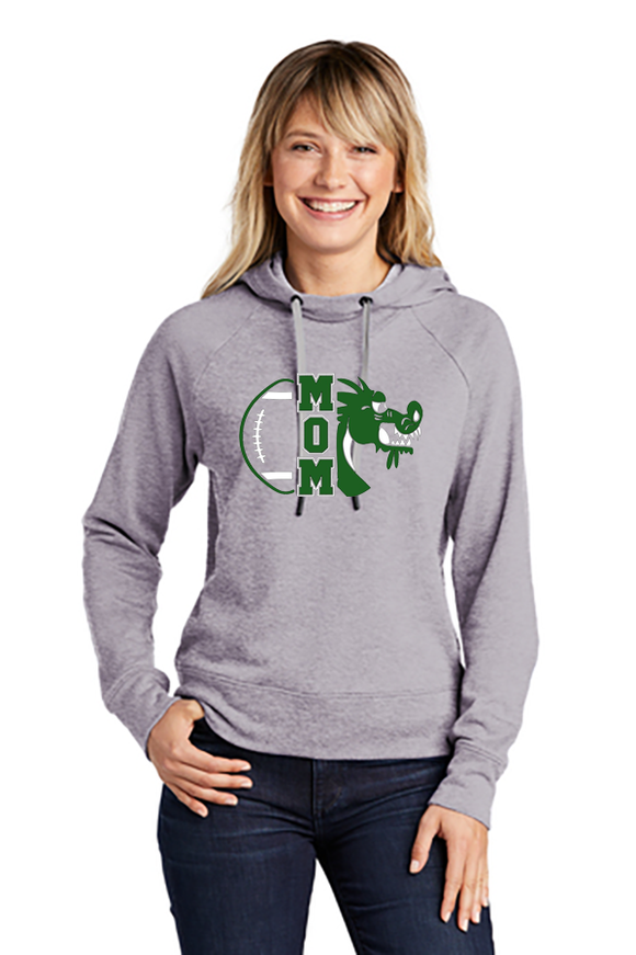 Ladies Lightweight French Terry Pullover Hoodie - Football Mom