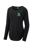 Ladies PosiCharge ® Long Sleeve Tri-Blend Wicking Scoop Neck Raglan Tee - LO Football