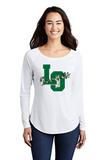 Ladies PosiCharge ® Long Sleeve Tri-Blend Wicking Scoop Neck Raglan Tee - LO Spirit