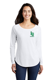 Ladies PosiCharge ® Long Sleeve Tri-Blend Wicking Scoop Neck Raglan Tee - LO Football