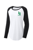 Ladies PosiCharge ® Long Sleeve Tri-Blend Wicking Scoop Neck Raglan Tee - LO Football