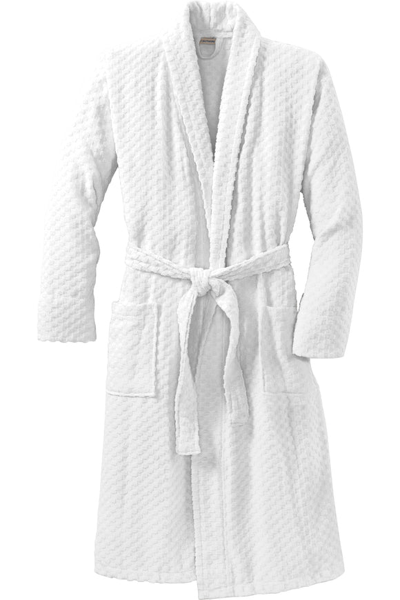 Checkered Terry Shawl Collar Robe